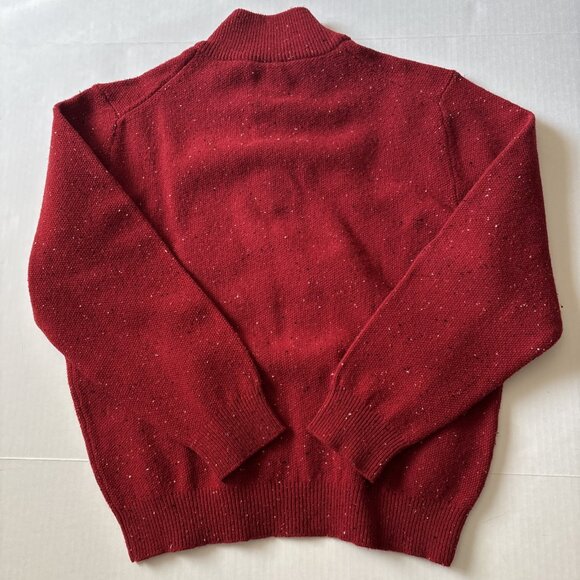 Jos A Bank Red Speckled V-neck Lambswool Sweater Size Large - Picture 7 of 7